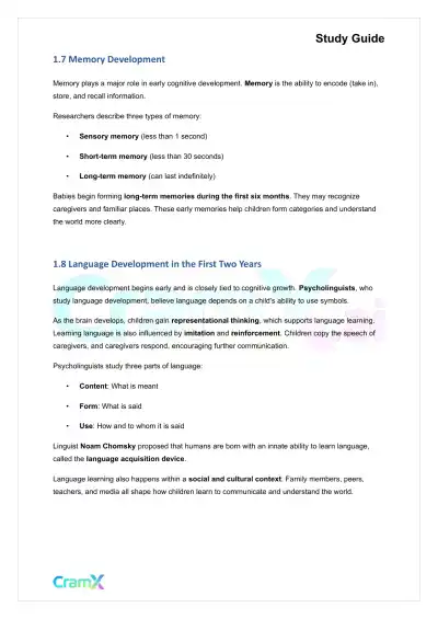 Developmental Psychology - Physical, Cognitive Development Age 0–2 - Page 4 preview image