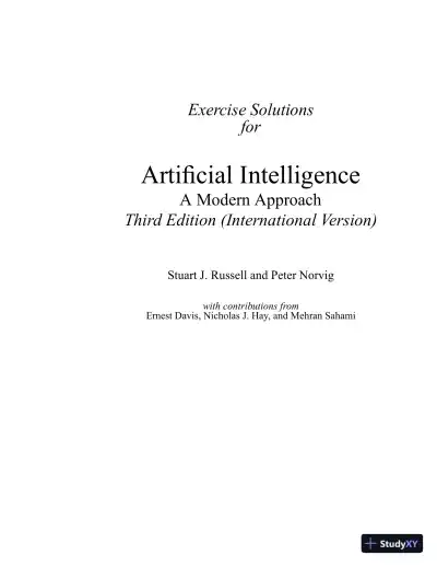 Solution Manual For Artificial Intelligence: A Modern Approach, 3rd Edition - Page 1 preview image