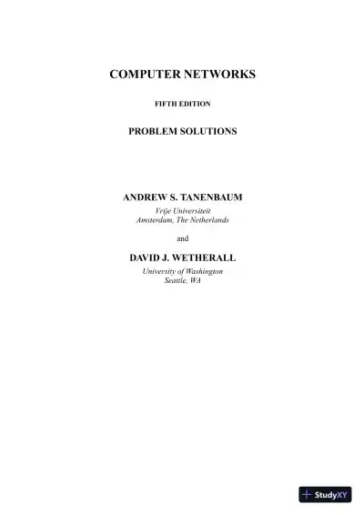 Solution Manual For Computer Networks, 5th Edition - Page 1 preview image