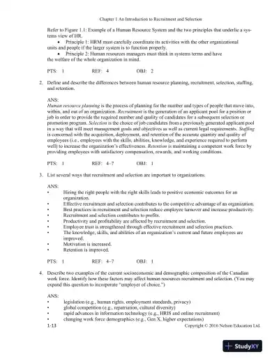 Recruitment and Selection in Canada 6th Edition Test Bank - Page 14 preview image