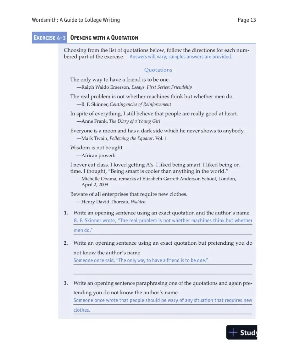 Wordsmith: A Guide to College Writing, 7th Edition Solution Manual, page 15