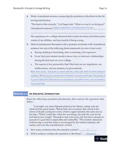 Wordsmith: A Guide to College Writing, 7th Edition Solution Manual - Page 16 preview image