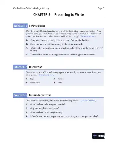 Wordsmith: A Guide to College Writing, 7th Edition Solution Manual - Page 4 preview image