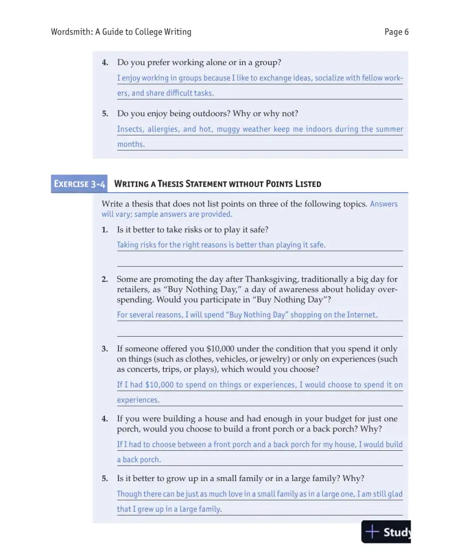 Wordsmith: A Guide to College Writing, 7th Edition Solution Manual, page 8