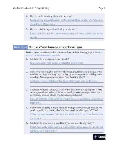 Wordsmith: A Guide to College Writing, 7th Edition Solution Manual - Page 8 preview image