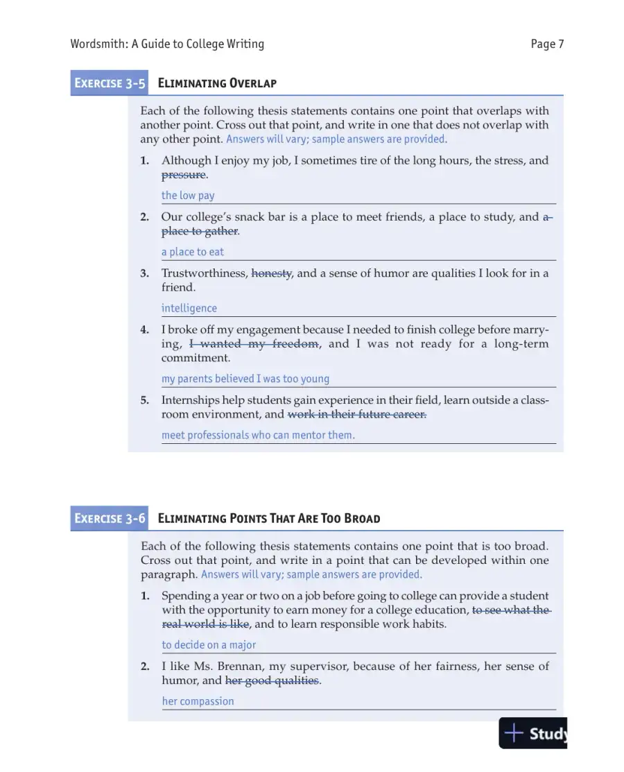 Wordsmith: A Guide to College Writing, 7th Edition Solution Manual, page 9