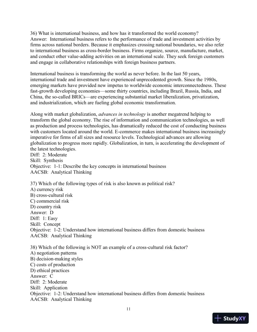 Test Bank for International Business: The New Realities, 5th Edition, page 12