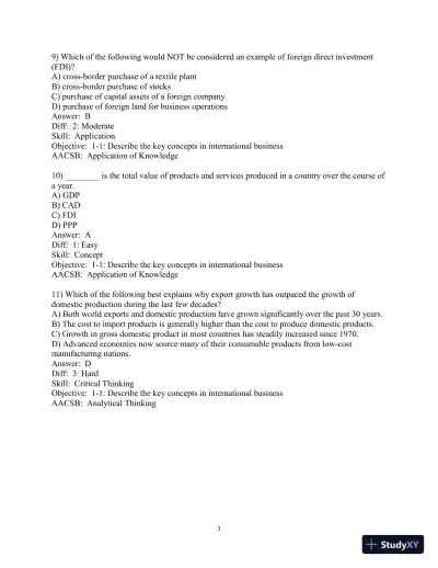 Test Bank for International Business: The New Realities, 5th Edition - Page 4 preview image