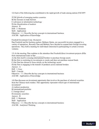 Test Bank for International Business: The New Realities, 5th Edition - Page 5 preview image