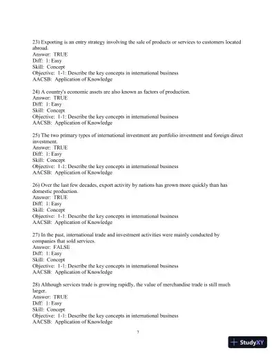 Test Bank for International Business: The New Realities, 5th Edition - Page 8 preview image