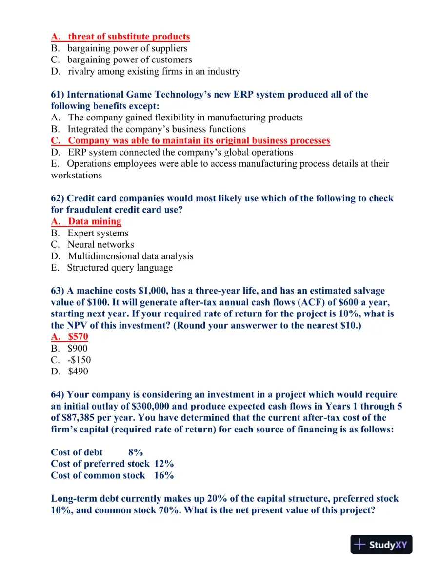 BUS 475 Final Exam, page 13