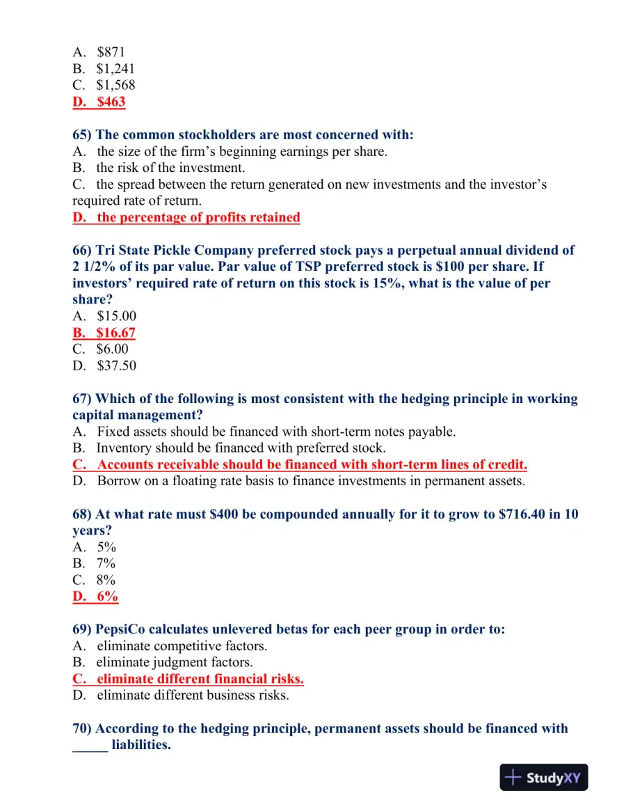BUS 475 Final Exam, page 14
