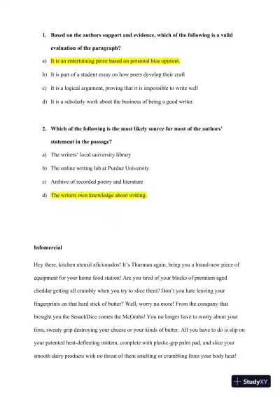 TEAS 7 Reading Practice Exam with Answers (26 Solved Questions) - Page 5 preview image