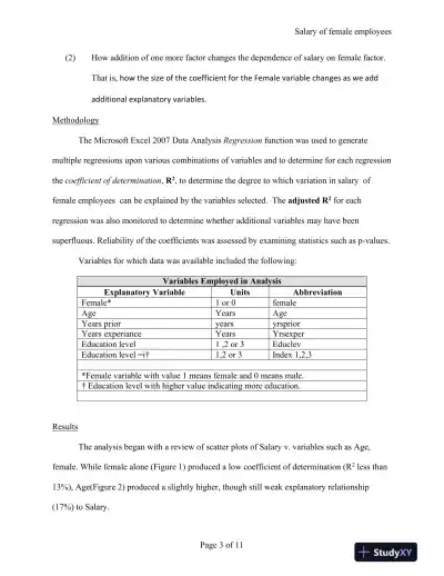 Analysis of Factors Influencing the Salary of Female Employees: A Regression Approach - Page 4 preview image