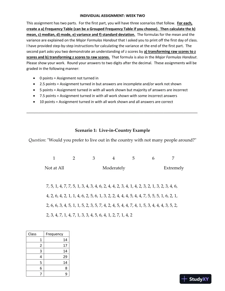 Statistical Analysis and Z-Score Calculations: Week Two Assignment, page 3