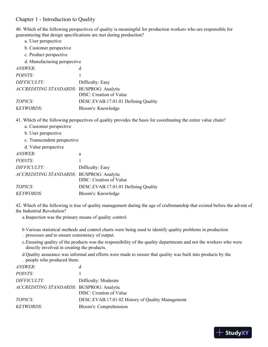 Managing for Quality and Performance Excellence 10th Edition Test Bank, page 13