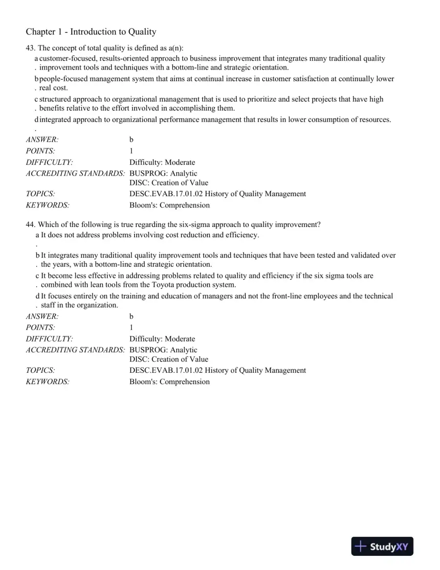 Managing for Quality and Performance Excellence 10th Edition Test Bank, page 14