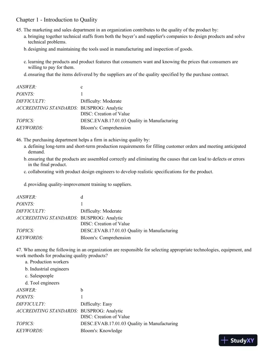 Managing for Quality and Performance Excellence 10th Edition Test Bank, page 15