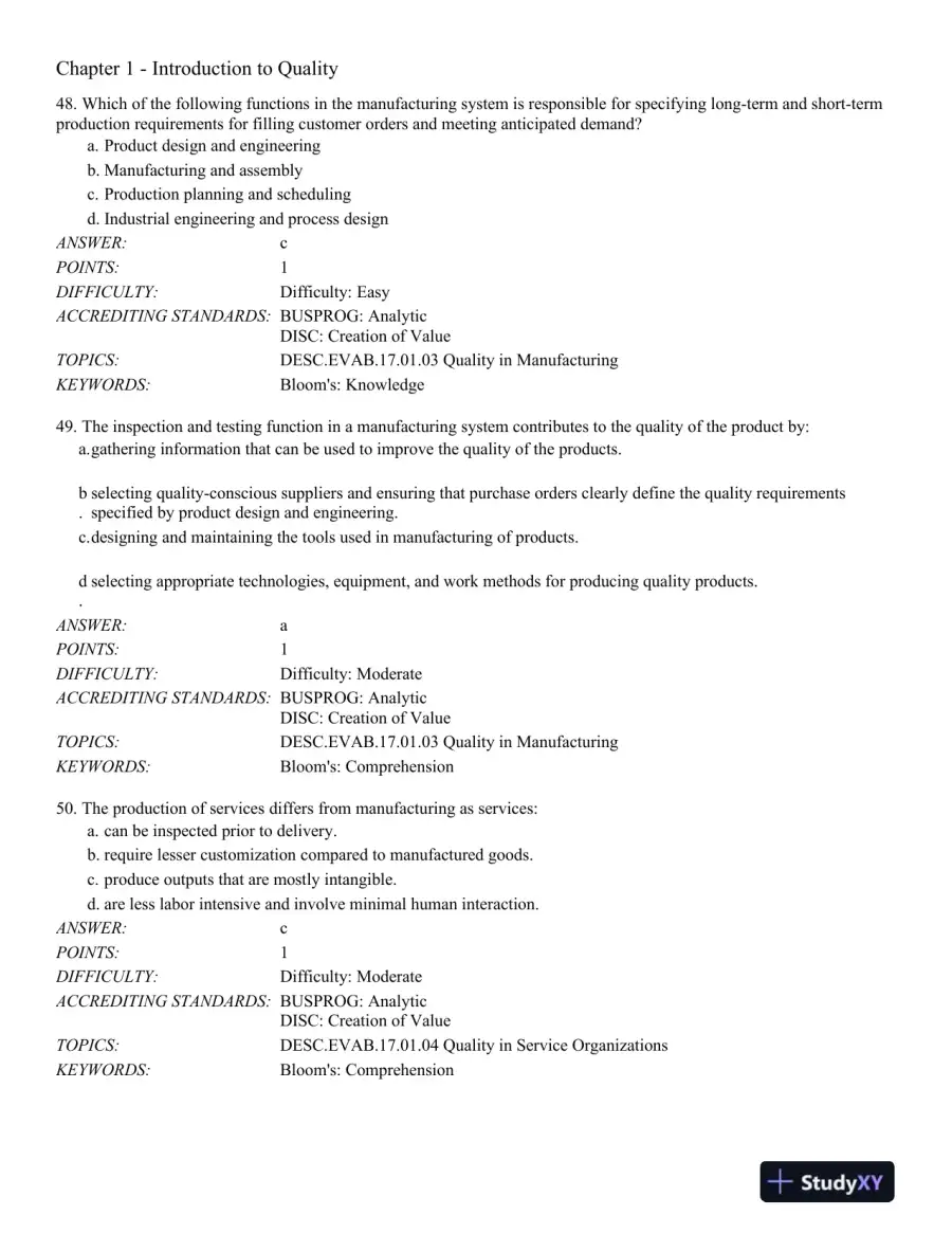 Managing for Quality and Performance Excellence 10th Edition Test Bank, page 16