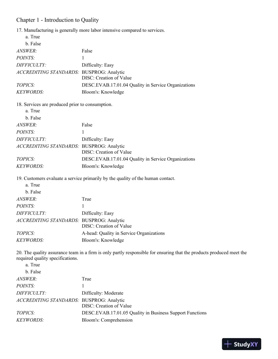 Managing for Quality and Performance Excellence 10th Edition Test Bank, page 6