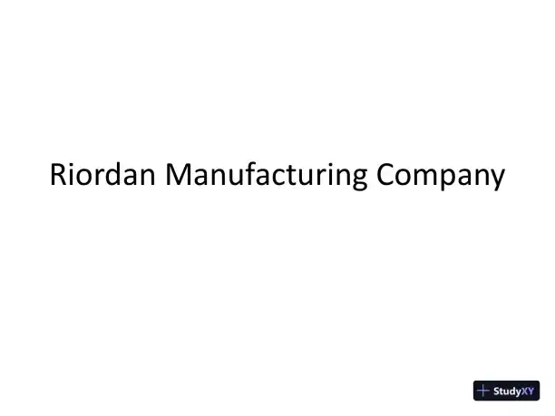 Riordan Manufacturing Company - Page 1 preview image