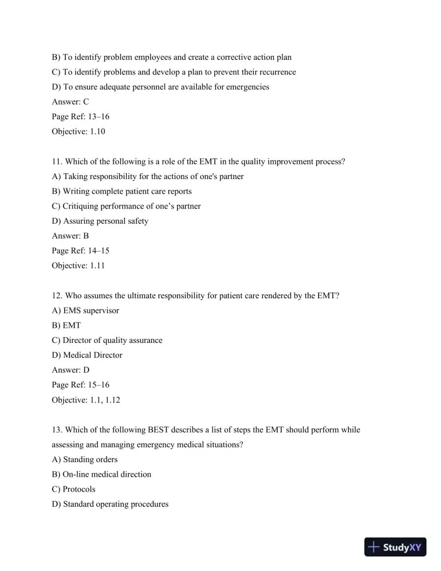 Test Bank For Emergency Care, 12th Edition, page 13