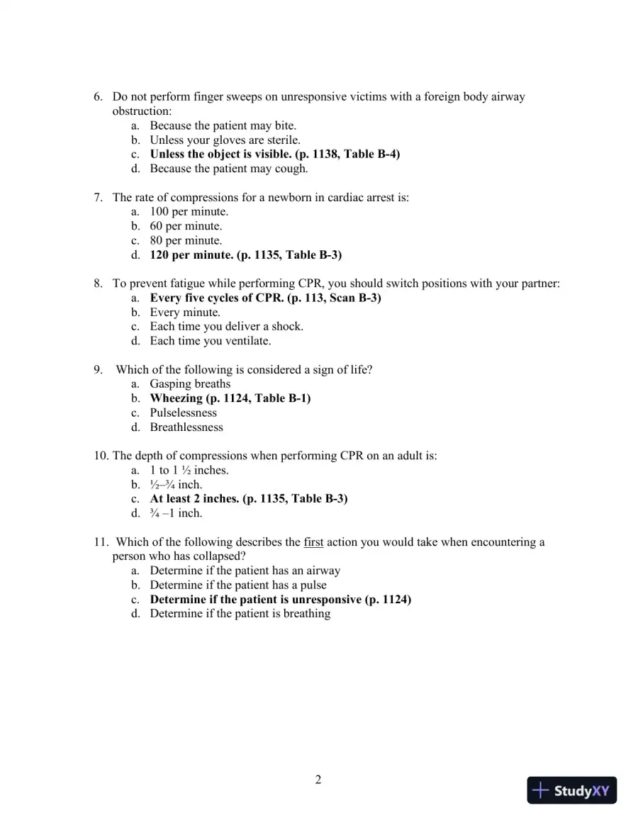 Test Bank For Emergency Care, 12th Edition, page 3