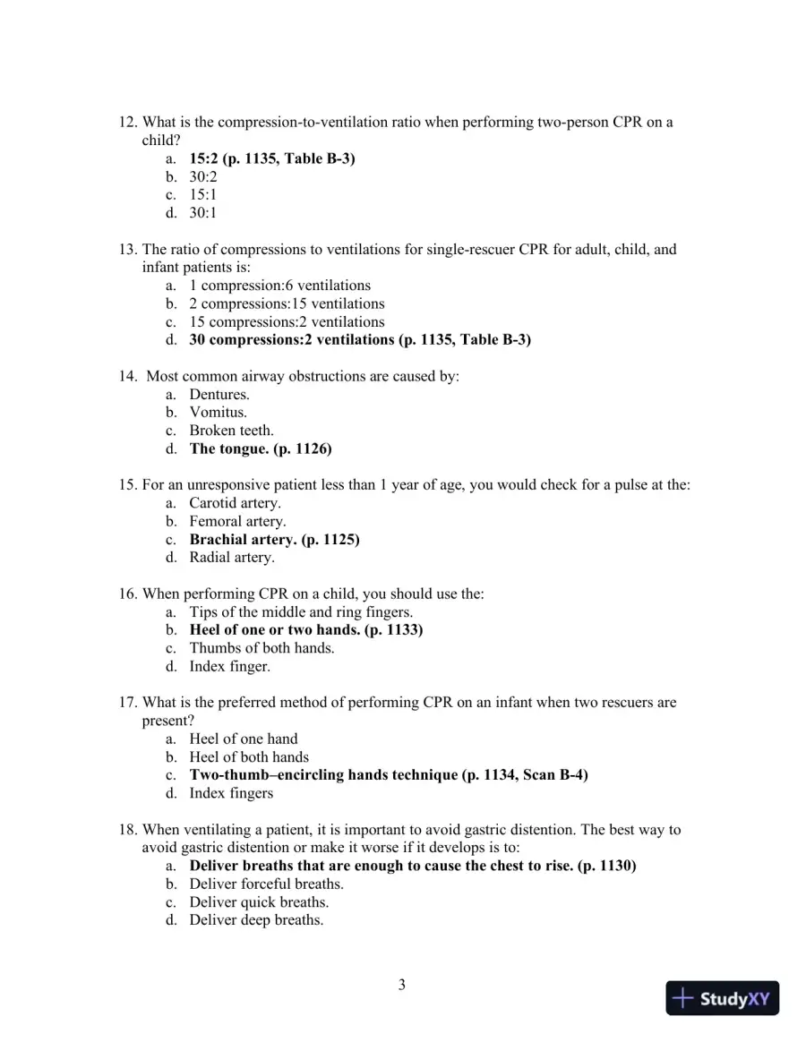 Test Bank For Emergency Care, 12th Edition, page 4