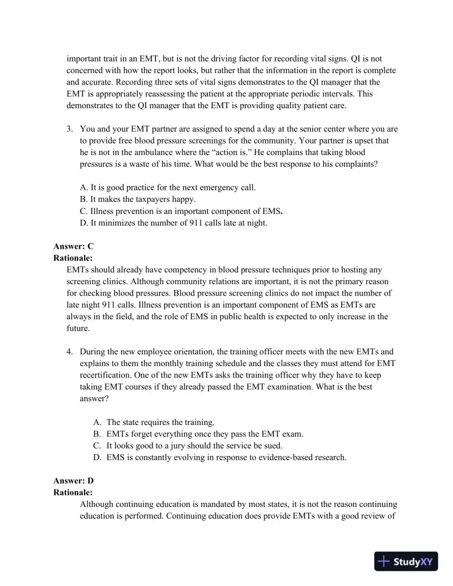Test Bank For Emergency Care, 12th Edition, page 8
