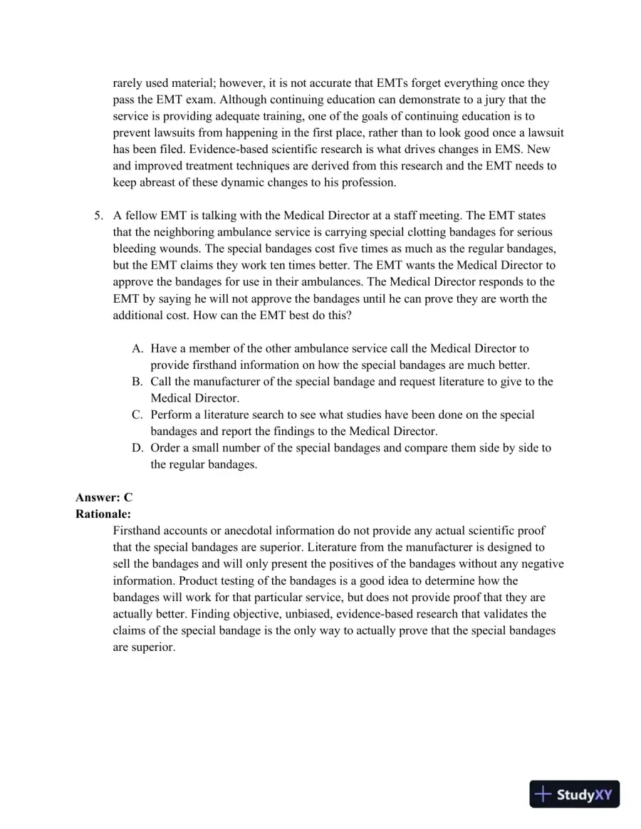 Test Bank For Emergency Care, 12th Edition, page 9