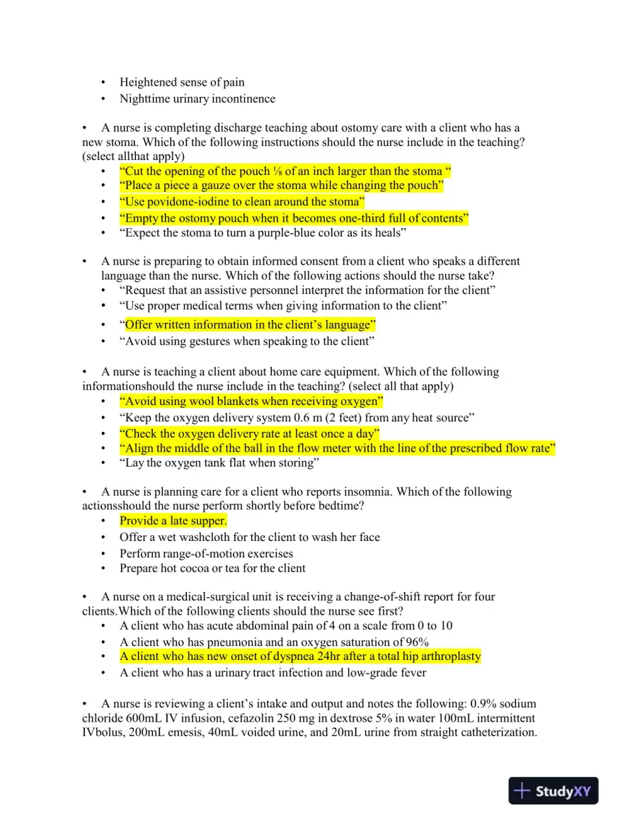 2019 ATI Mental Health Proctored Exam with Answers (110 Solved Questions), page 4