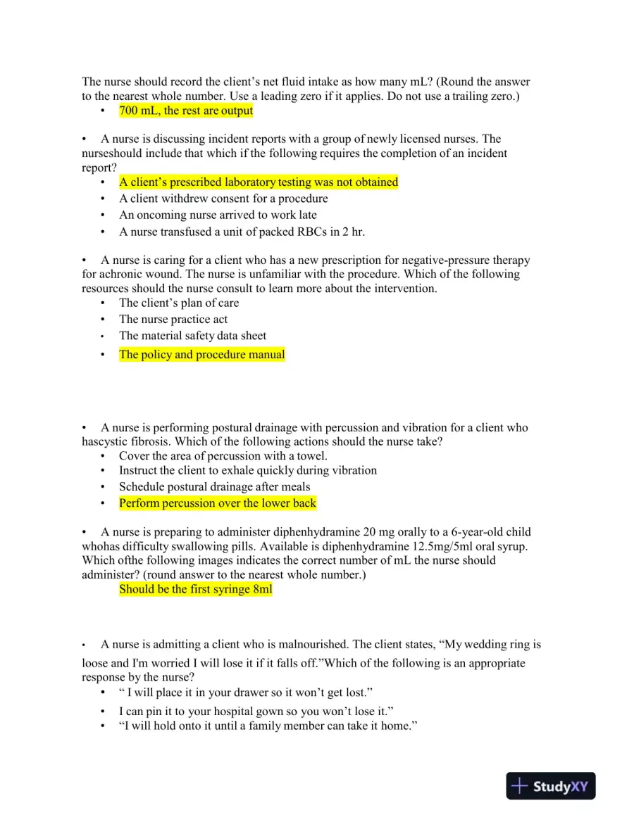 2019 ATI Mental Health Proctored Exam with Answers (110 Solved Questions), page 5