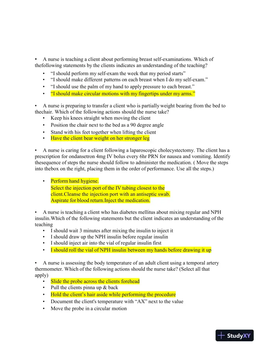 2019 ATI Mental Health Proctored Exam with Answers (110 Solved Questions), page 7