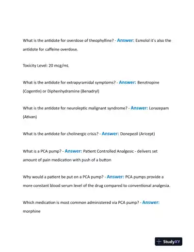 2023 HESI Pharmacology Final Exam With Answers (155 Solved Questions) - Page 10 preview image