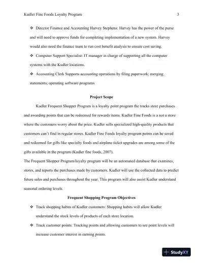 BSA 375 Kudler Fine Foods Loyalty Program - Page 4 preview image