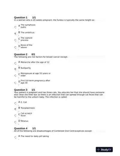 NURS6552 Prenatal Health Final Exam With Answers (100 Solved Questions) - Page 3 preview image