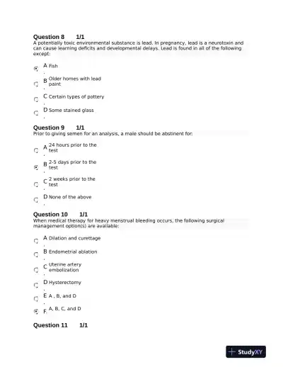 NURS6552 Prenatal Health Final Exam With Answers (100 Solved Questions) - Page 5 preview image