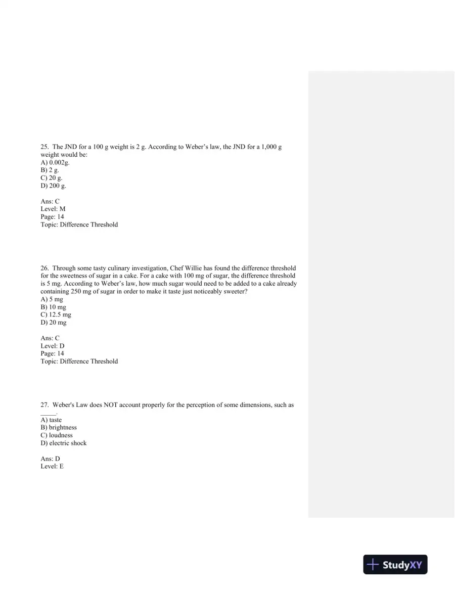 Sensation and Perception Second Edition Test Bank, page 15