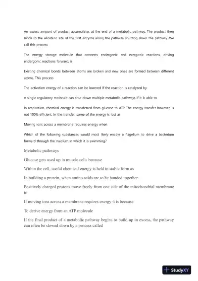 Liberty University BIOL 101 Quiz 5 complete solution correct answer key - Page 3 preview image