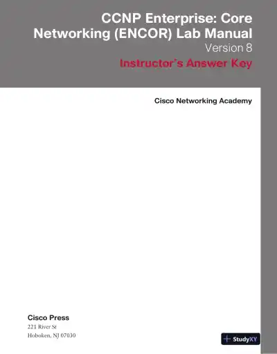 Solution Manual for CCNP Enterprise: Core Networking (ENCOR) v8 Lab Manual, 2nd Edition - Page 1 preview image