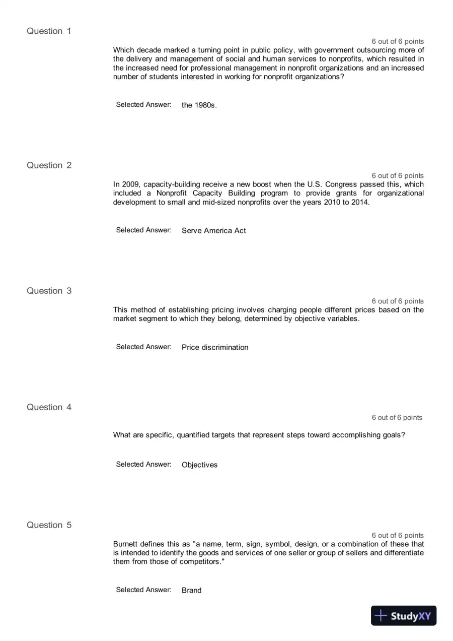 Liberty University BUSI 409 Midterm Exam Complete Solution Correct Answer Key, page 3
