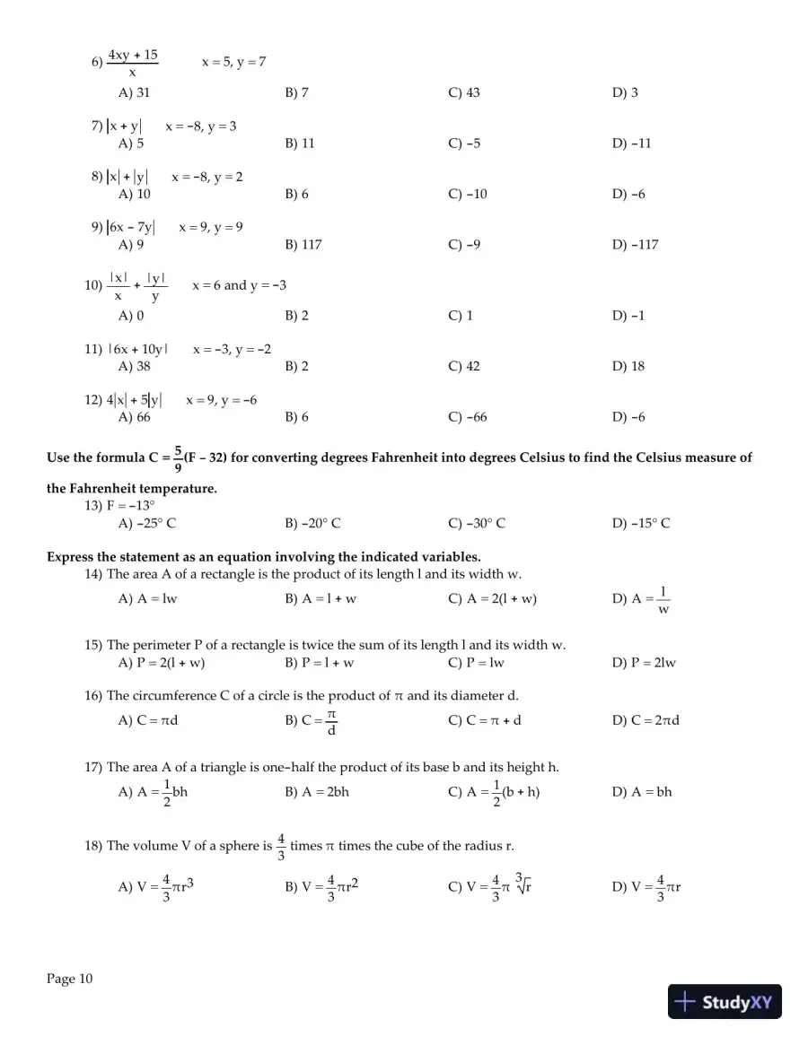 Test Bank for Algebra And Trigonometry, 11th Edition, page 11
