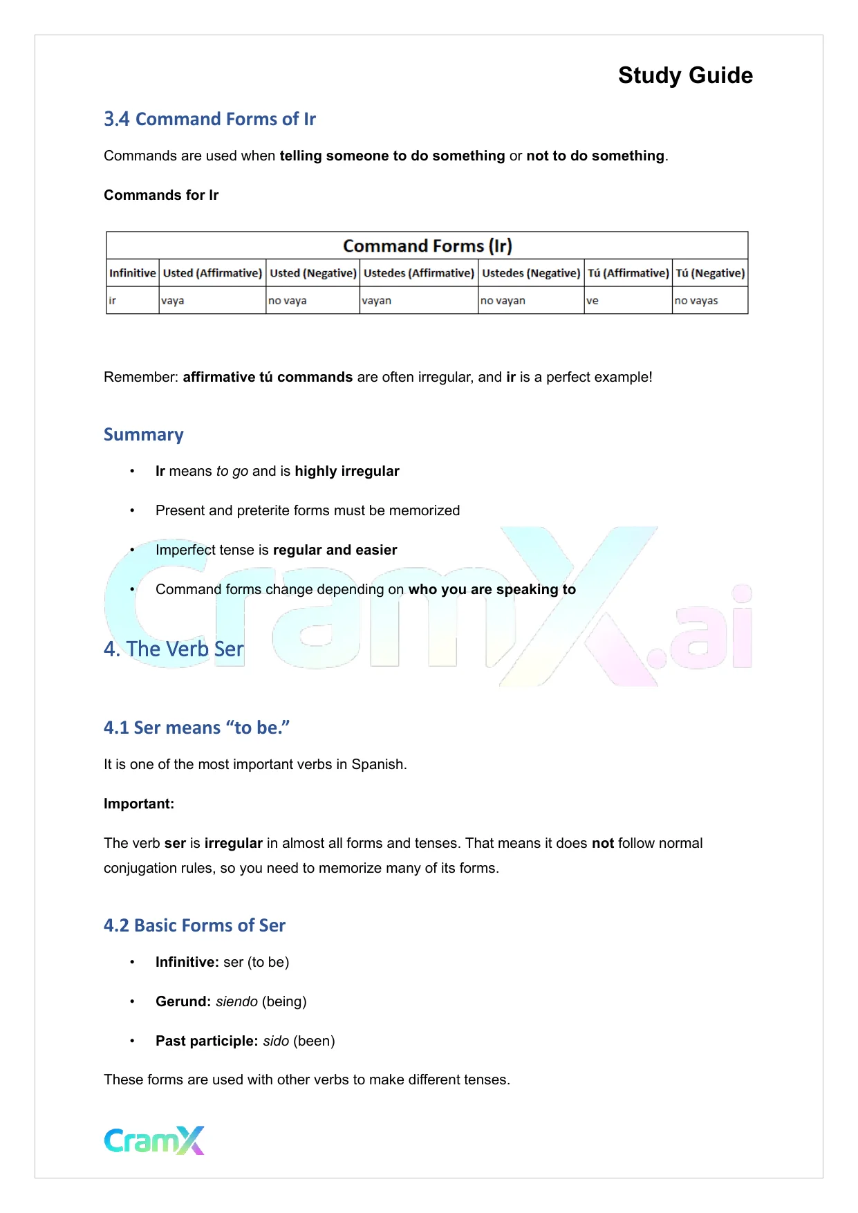 Spanish I - Verb Charts - Page 10 preview image
