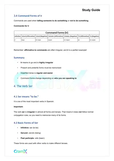 Spanish I - Verb Charts - Page 10 preview image