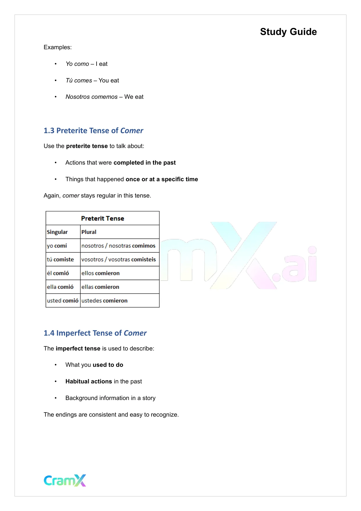 Spanish I - Verb Charts - Page 2 preview image