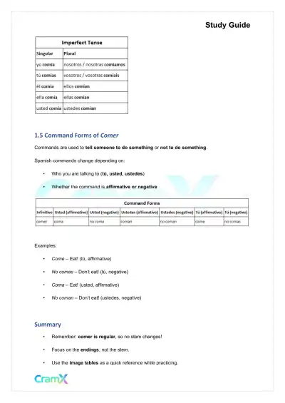 Spanish I - Verb Charts - Page 3 preview image