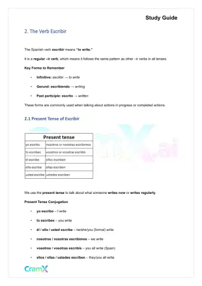 Spanish I - Verb Charts - Page 4 preview image