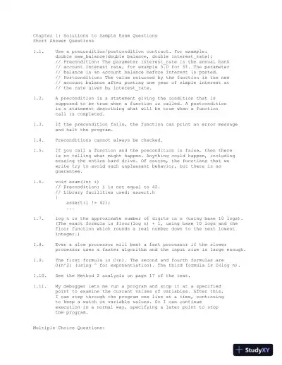 Data Structures and Other Objects Using C++ 4th Edition Solution Manual - Page 1 preview image