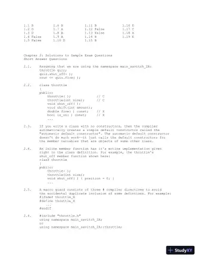 Data Structures and Other Objects Using C++ 4th Edition Solution Manual - Page 3 preview image