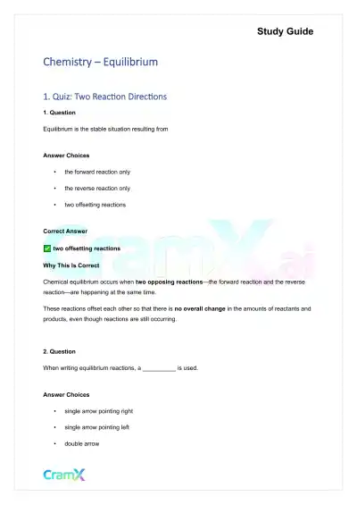 Chemistry - Equilibrium - Page 1 preview image